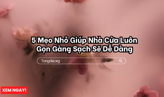 5 Mẹo Nhỏ Giúp Nhà Cửa Luôn Gọn Gàng Sạch Sẽ Dễ Dàng